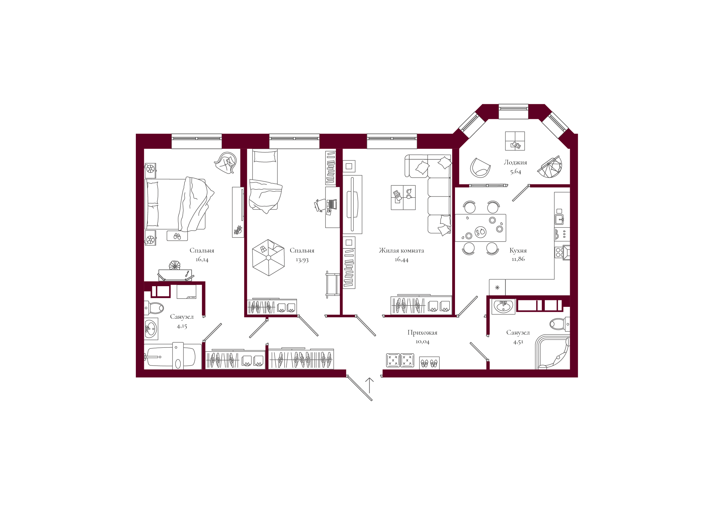 планировка квартиры 79 м2