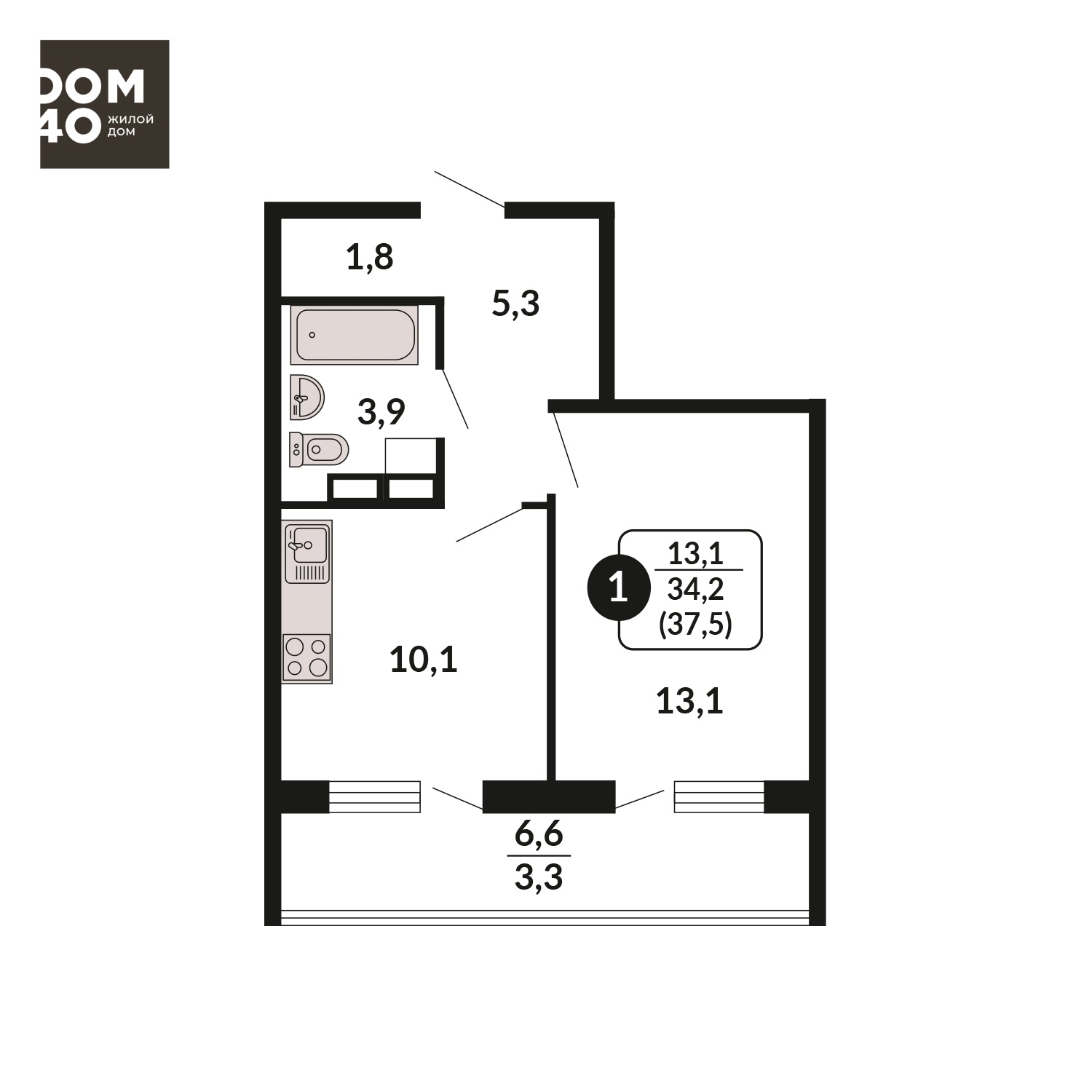 планировка квартиры 38 м2