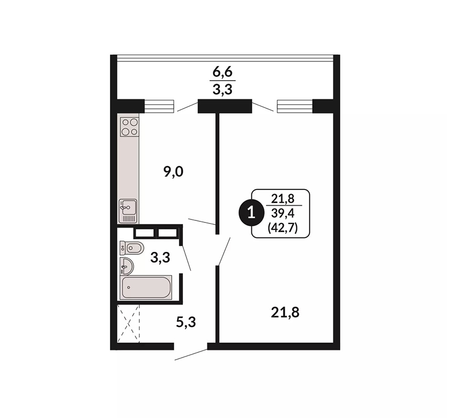 планировка квартиры 43 м2