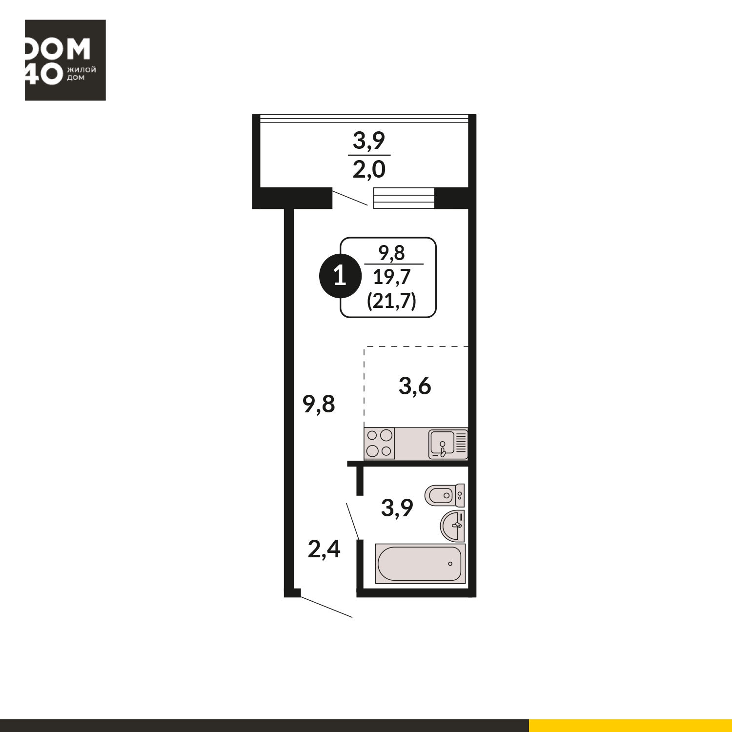планировка квартиры 22 м2