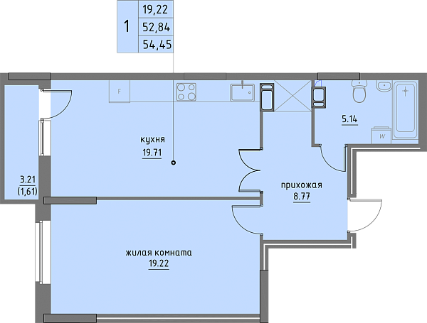 планировка квартиры 54 м2