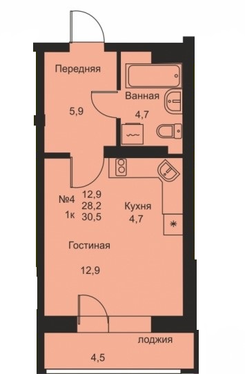 планировка квартиры 31 м2