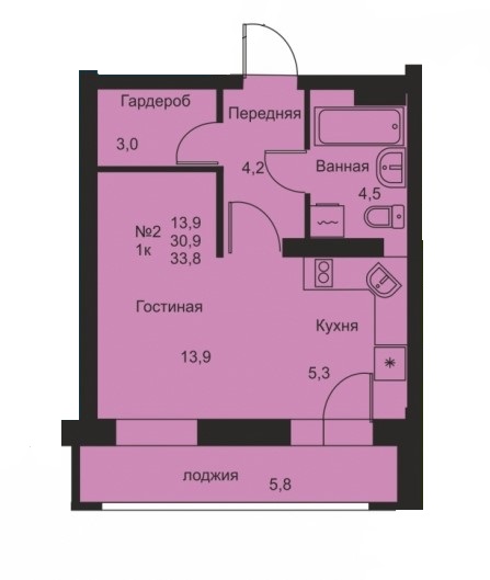 планировка квартиры 34 м2