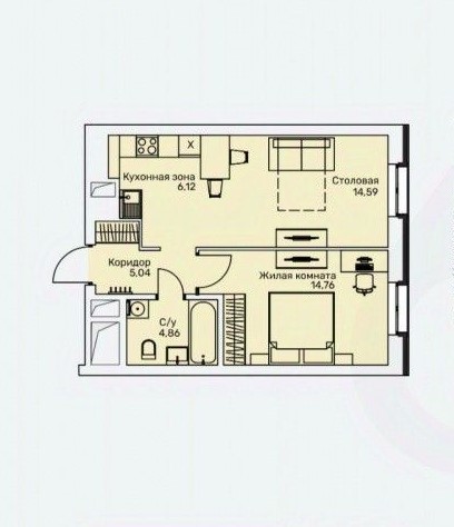 планировка квартиры 45 м2
