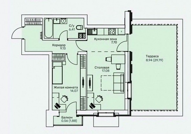 планировка квартиры 64 м2