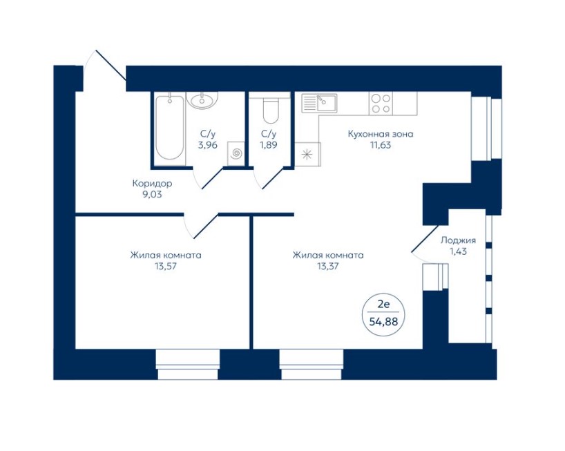 планировка квартиры 55 м2