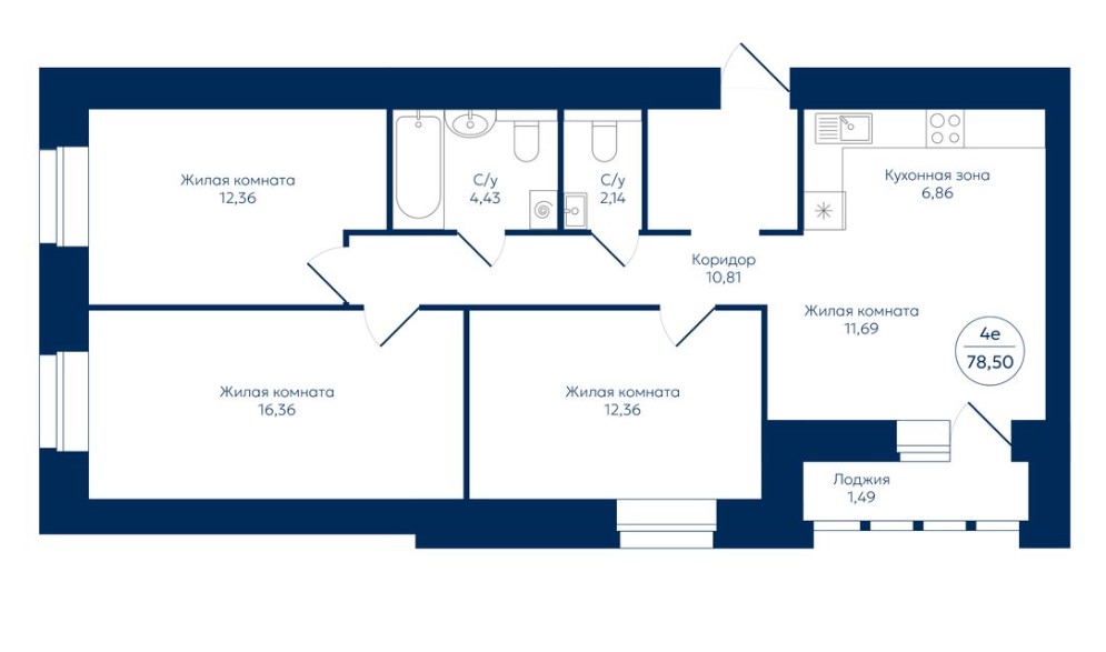 планировка квартиры 79 м2
