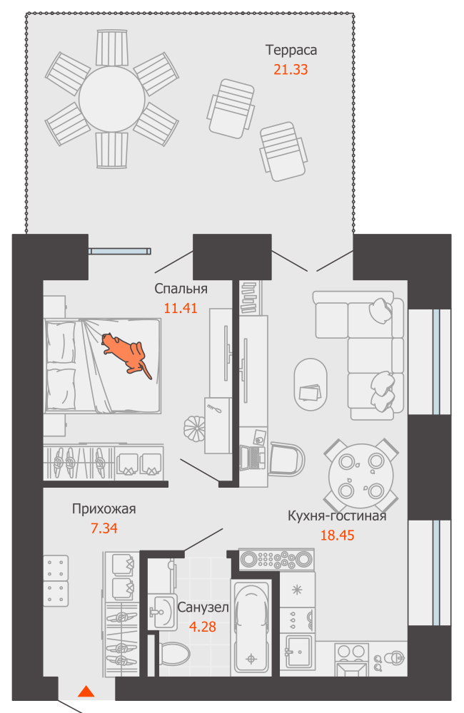планировка квартиры 48 м2