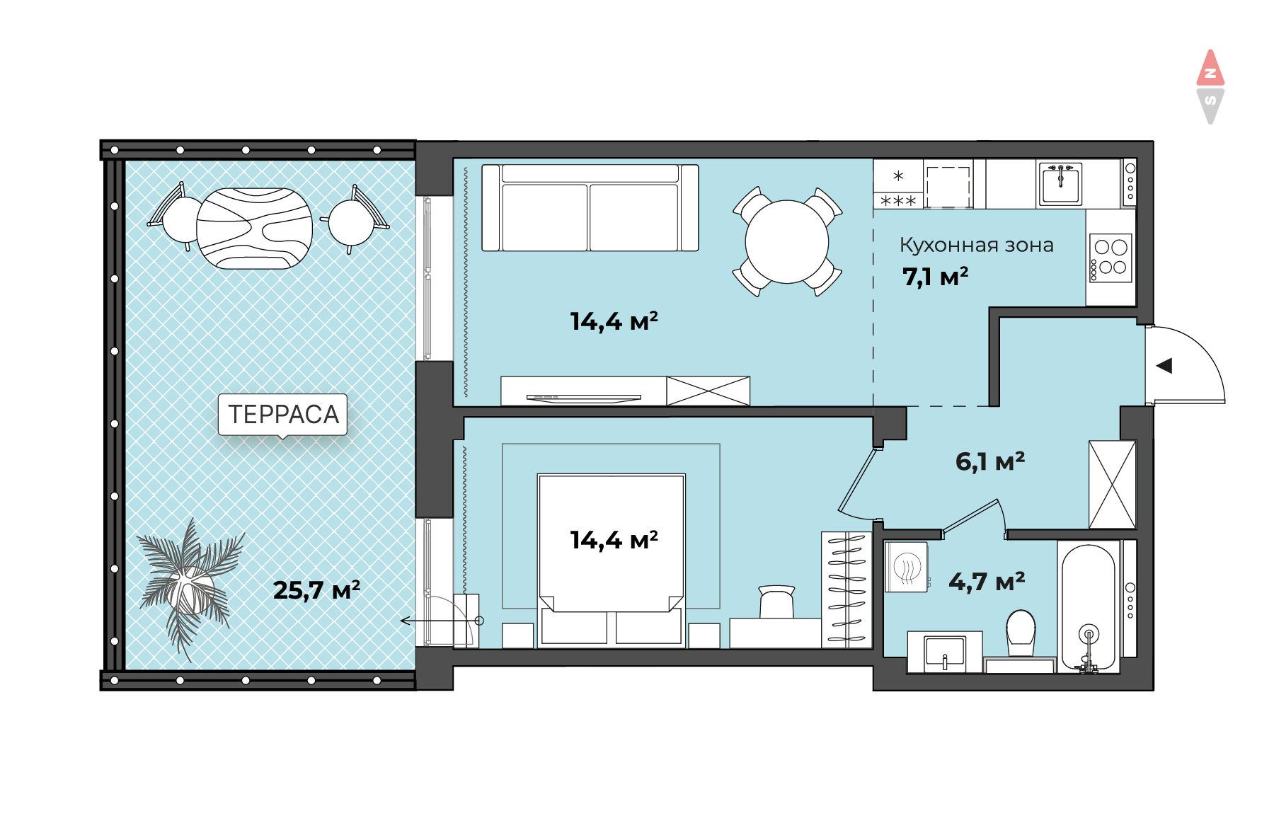 планировка квартиры 72 м2