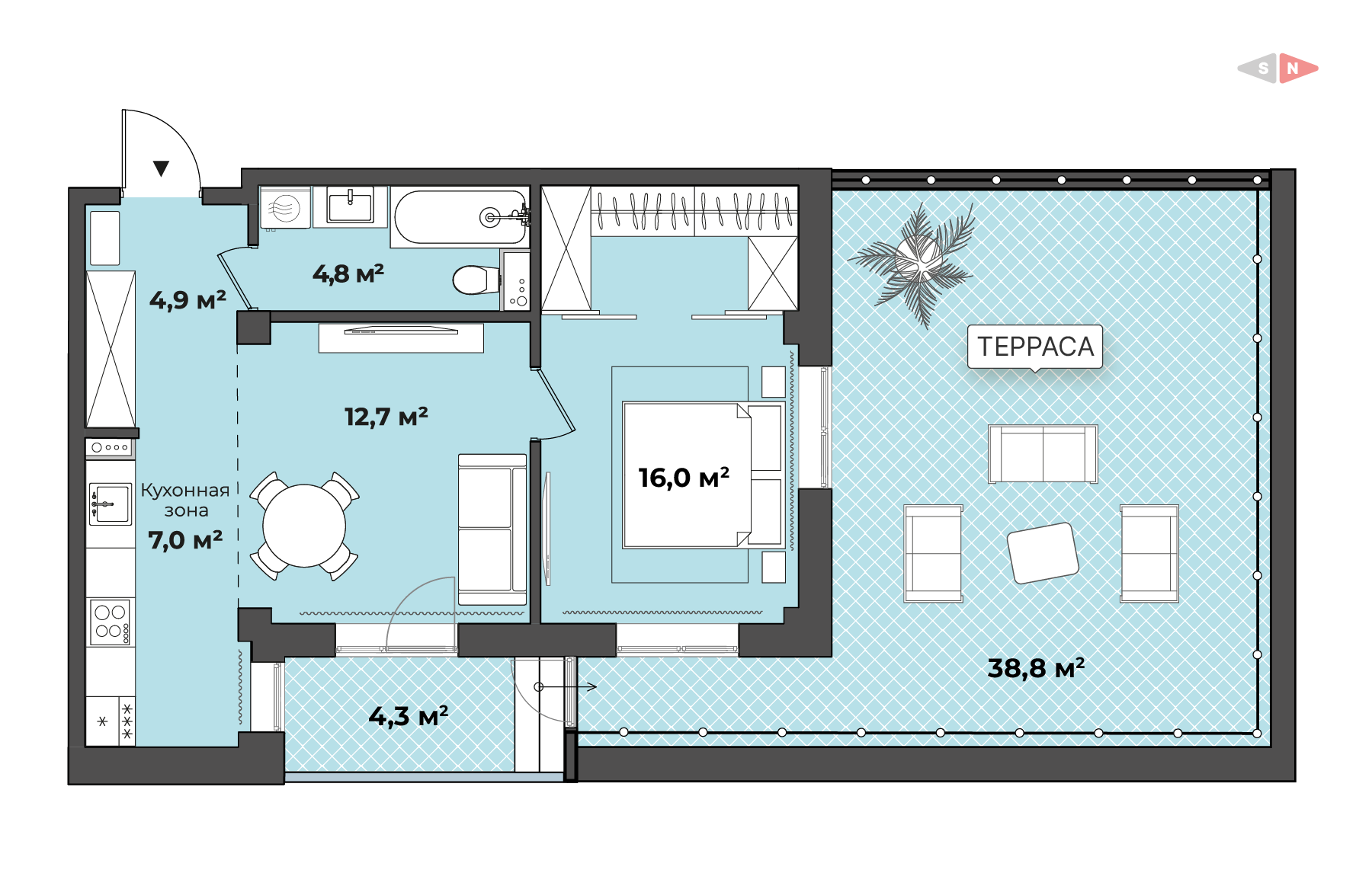 планировка квартиры 89 м2