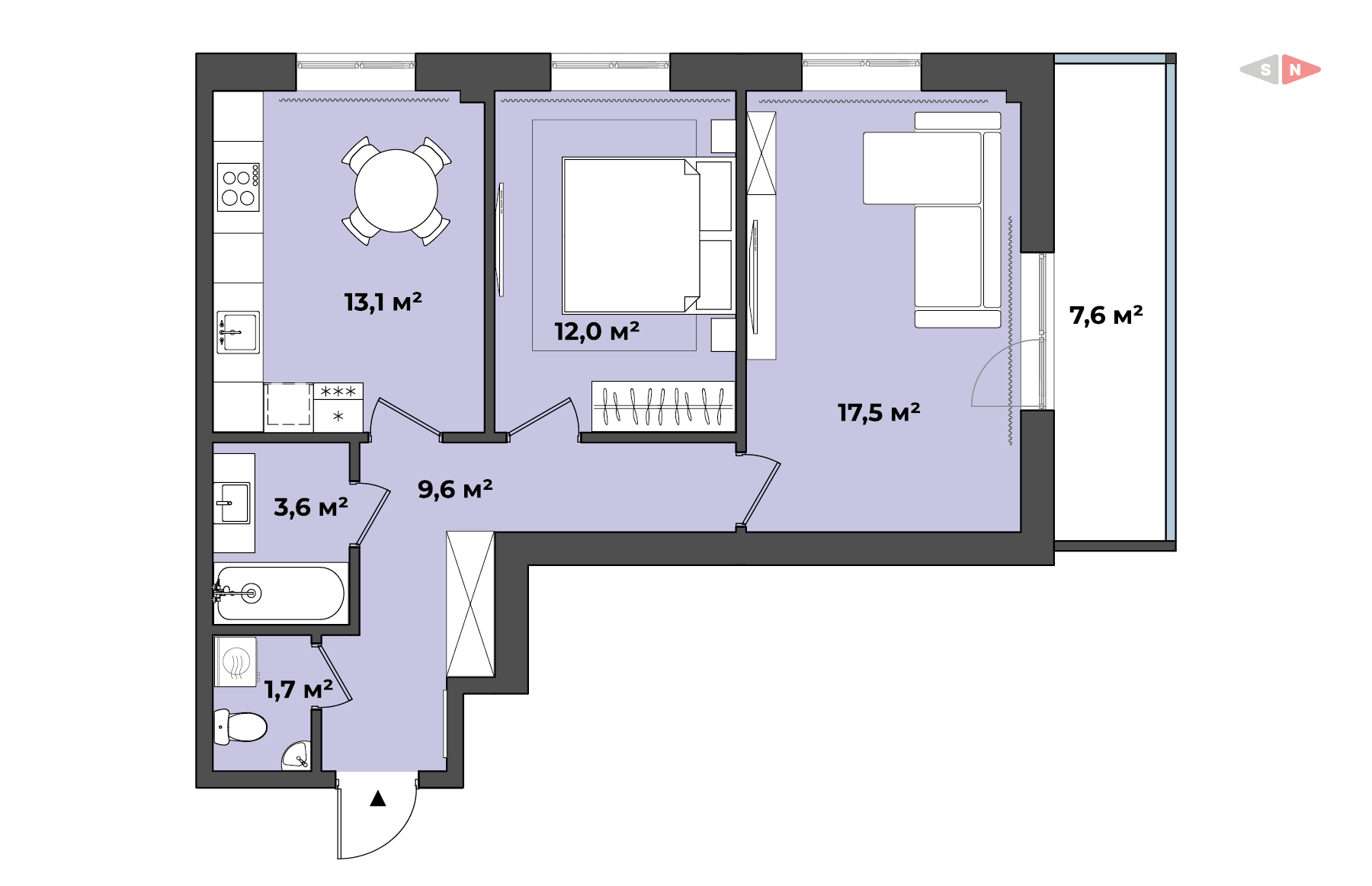 планировка квартиры 65 м2
