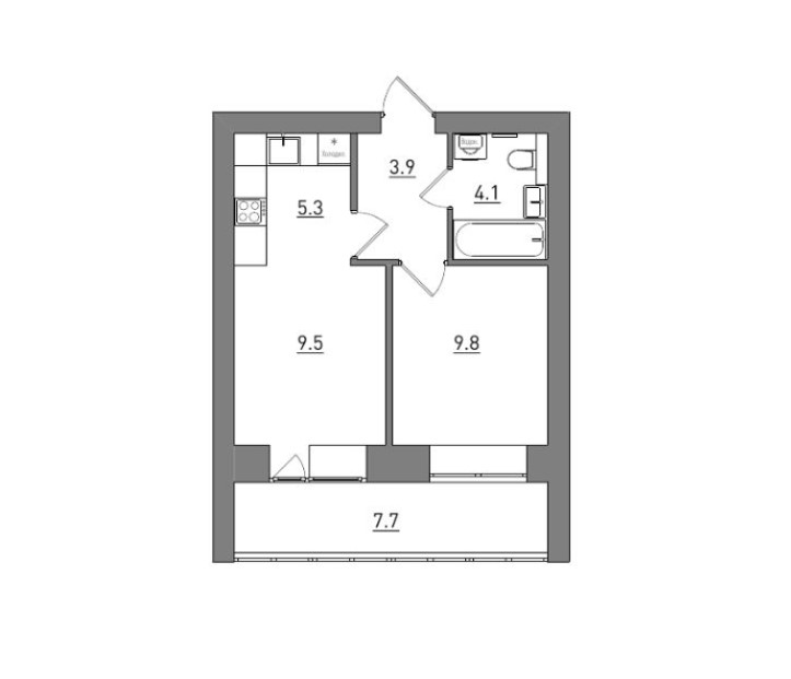 планировка квартиры 40 м2