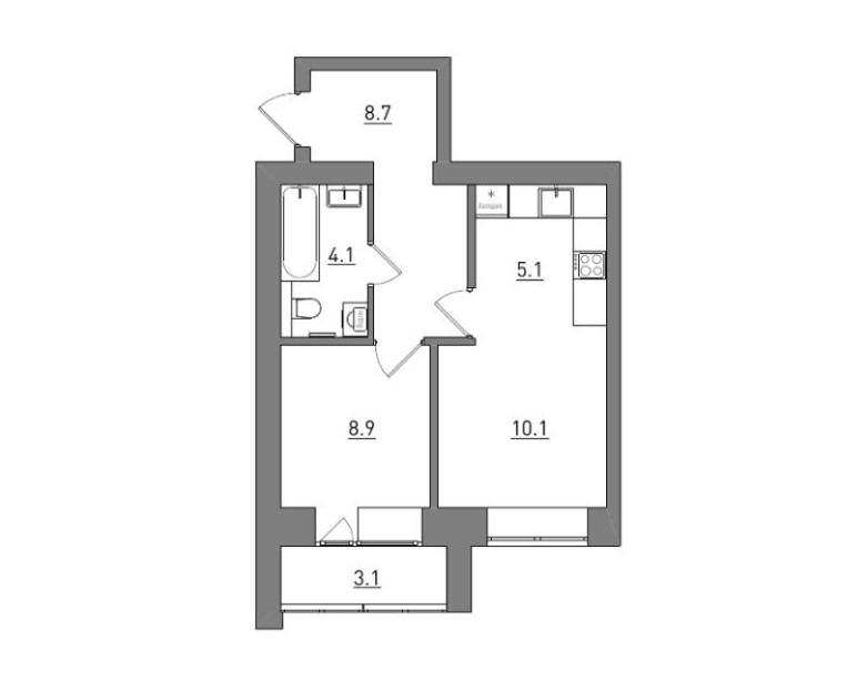 планировка квартиры 40 м2