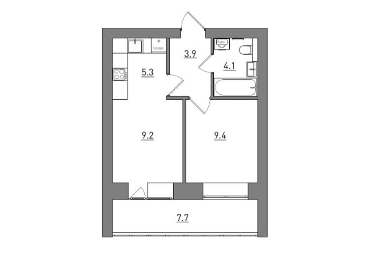 планировка квартиры 40 м2