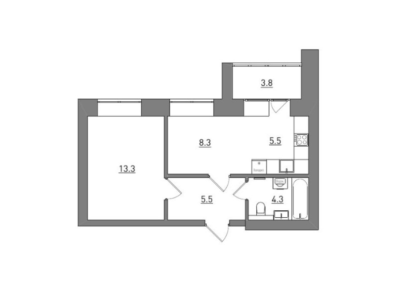 планировка квартиры 41 м2