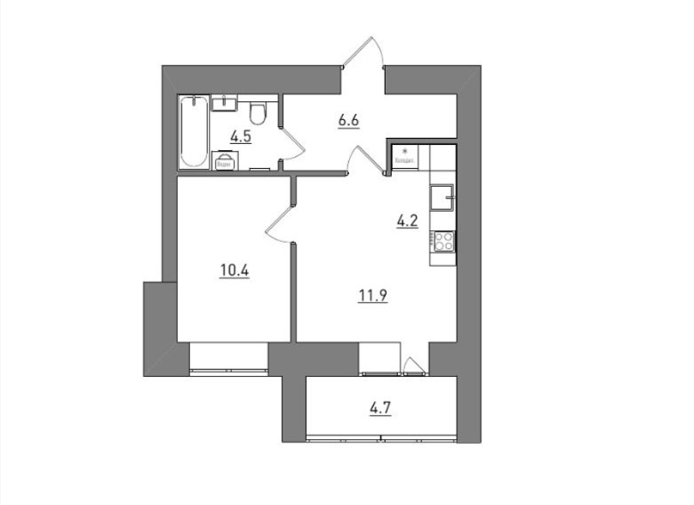 планировка квартиры 42 м2