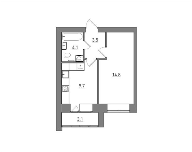 планировка квартиры 35 м2
