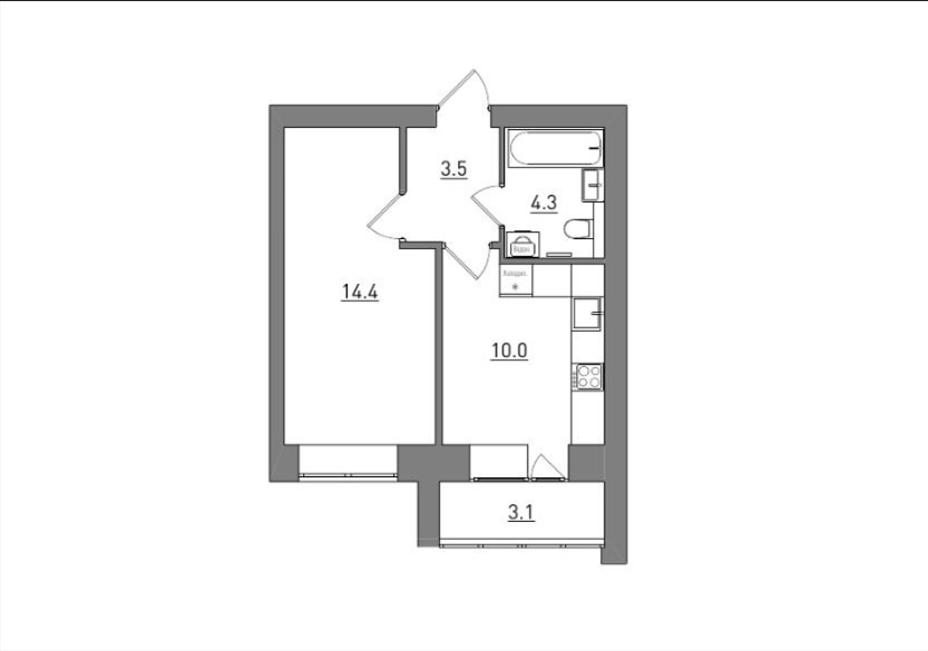 планировка квартиры 35 м2
