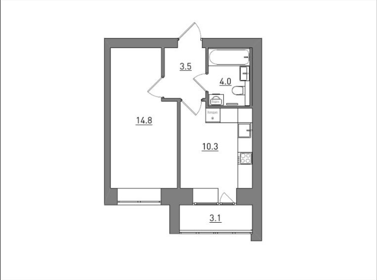 планировка квартиры 36 м2