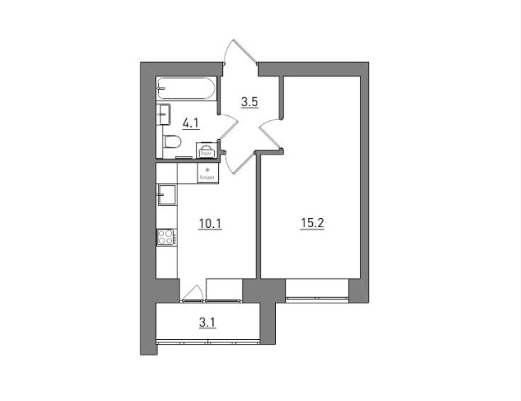 планировка квартиры 36 м2
