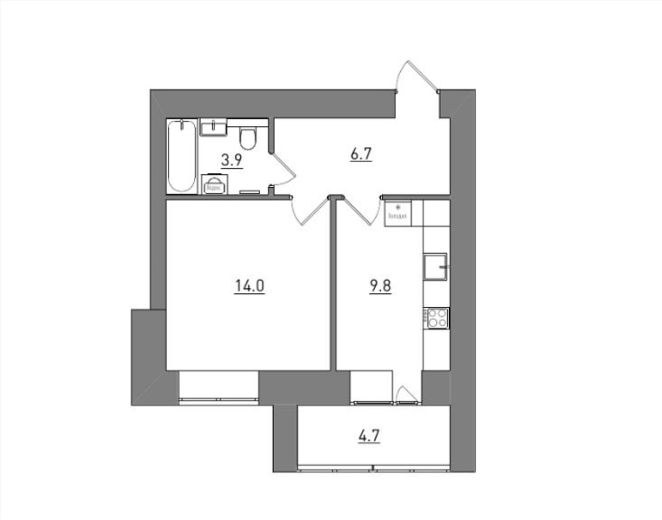 планировка квартиры 39 м2