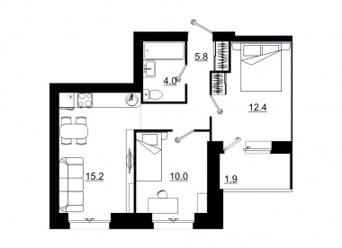 планировка квартиры 49 м2