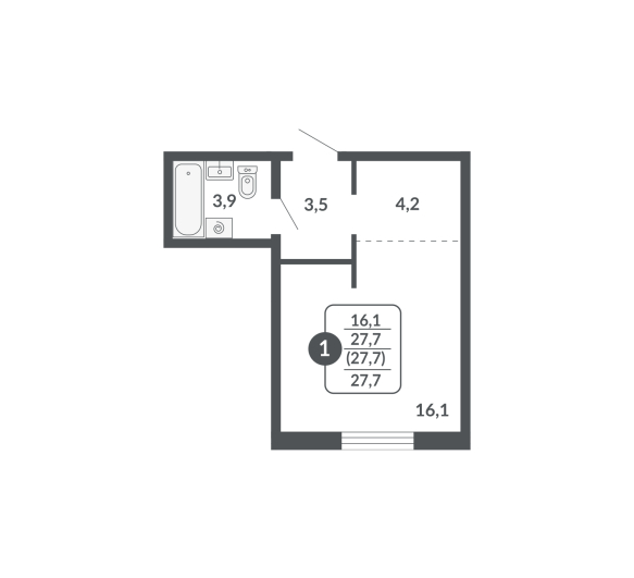 планировка квартиры 27 м2