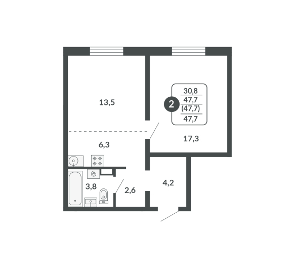 планировка квартиры 47 м2