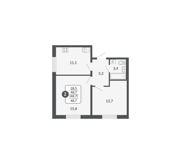 планировка квартиры 48 м2