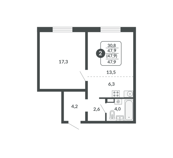 планировка квартиры 47 м2