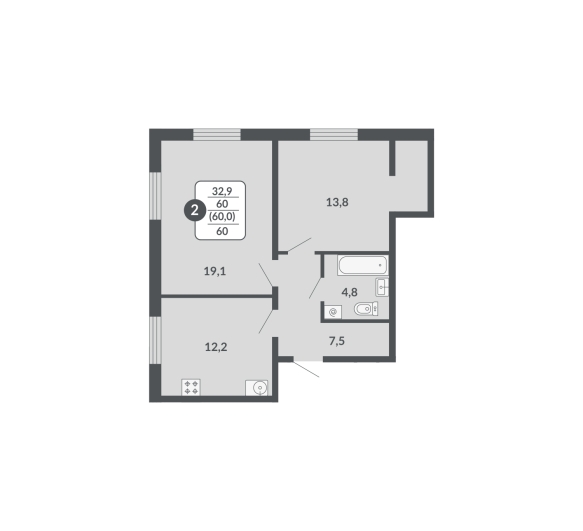 планировка квартиры 60 м2