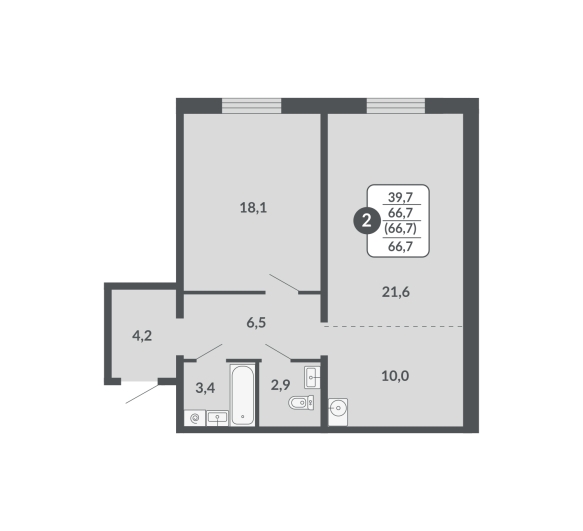 планировка квартиры 66 м2