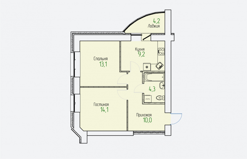 планировка квартиры 52 м2