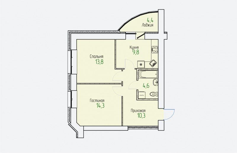 планировка квартиры 55 м2