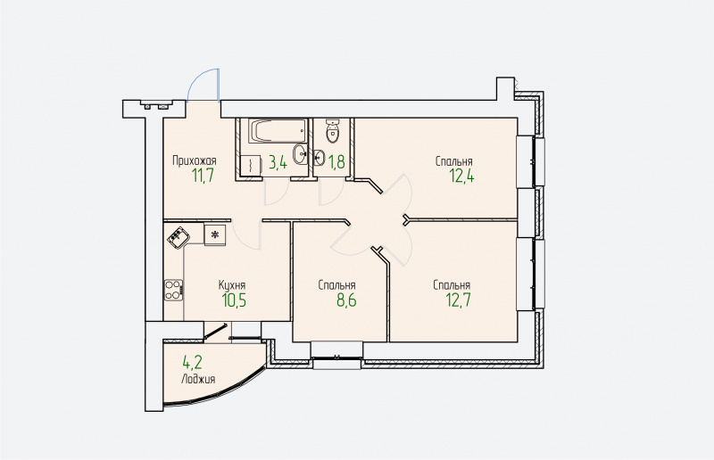 планировка квартиры 63 м2