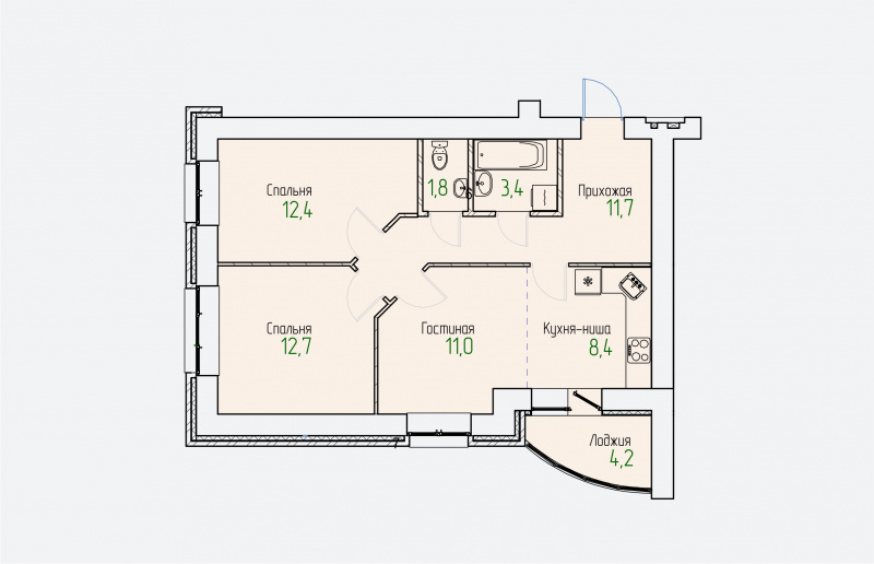 планировка квартиры 63 м2