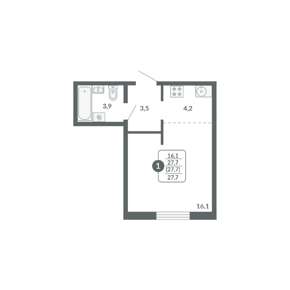 планировка квартиры 28 м2