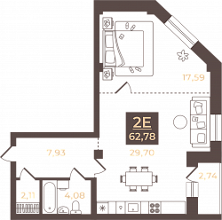 планировка квартиры 62 м2