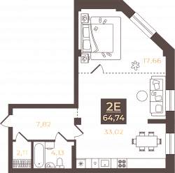 планировка квартиры 64 м2