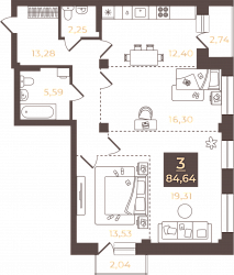 планировка квартиры 86 м2
