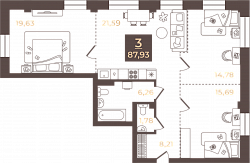 планировка квартиры 87 м2