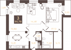 планировка квартиры 90 м2