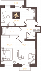 планировка квартиры 93 м2