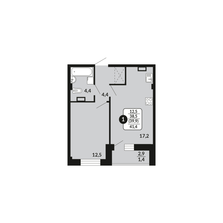 планировка квартиры 39 м2