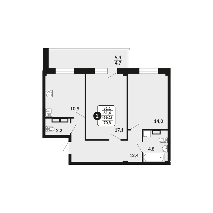 планировка квартиры 66 м2