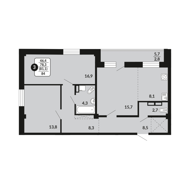 планировка квартиры 81 м2