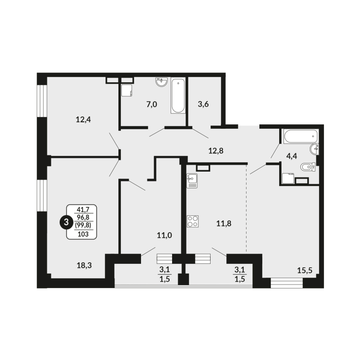 планировка квартиры 99 м2