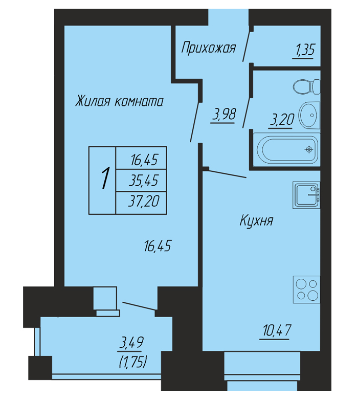 планировка квартиры 37 м2