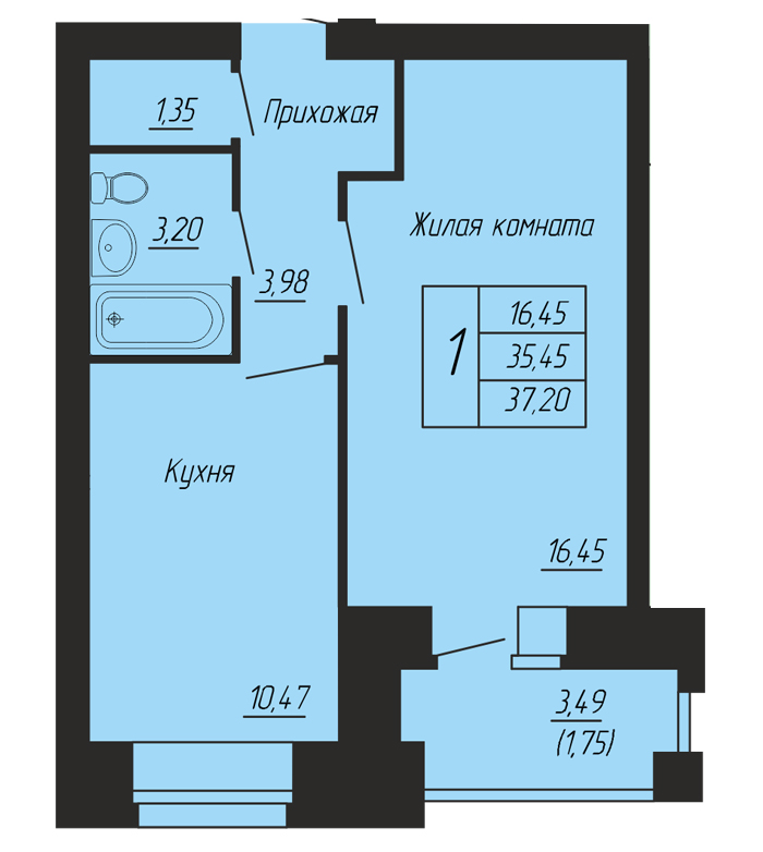планировка квартиры 37 м2