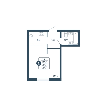 планировка квартиры 27 м2